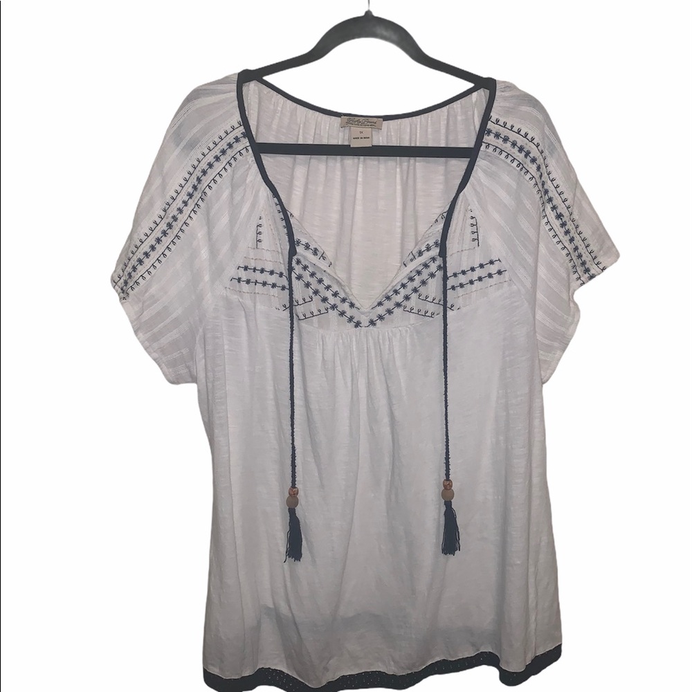 Lucky Brand Boho Shirt with tassels